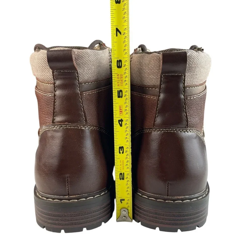 Madden Men’s Combat Ankle Boots US 8.5 EU 41.5 Brown Faux Leather Lace Up